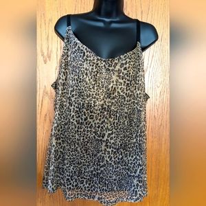 Torrid Sparkly Animal Leopard Print Tank Evening Layering Casual Strechy Sz 4X